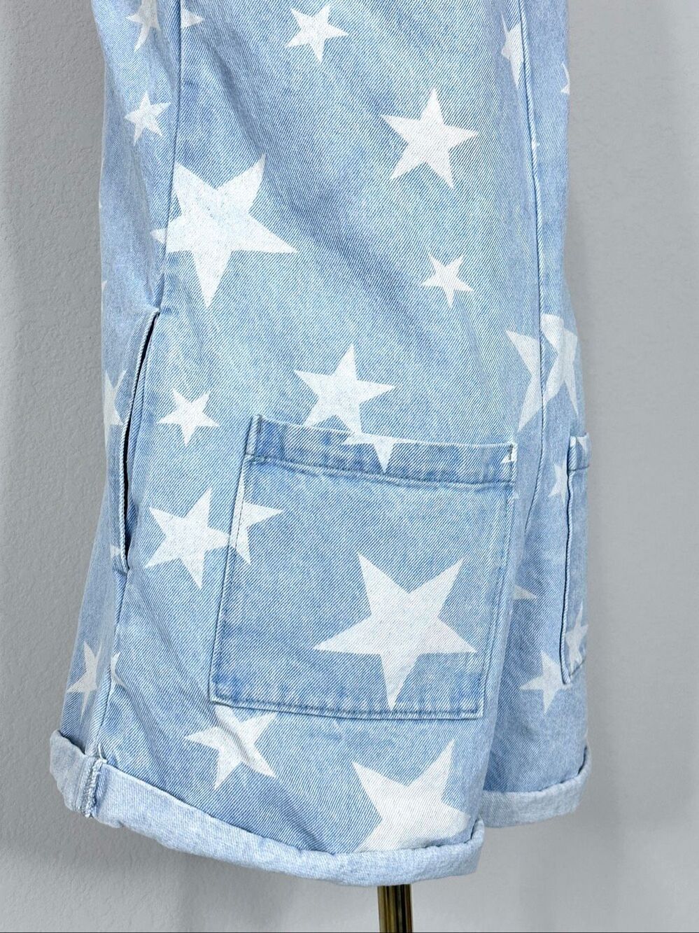Show Me Your Mumu Reno Star Print Denim Romper Small Western Festival - Picture 11 of 16